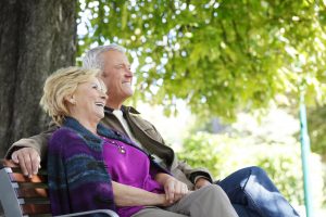 Happy senior couple relaxing outdoor